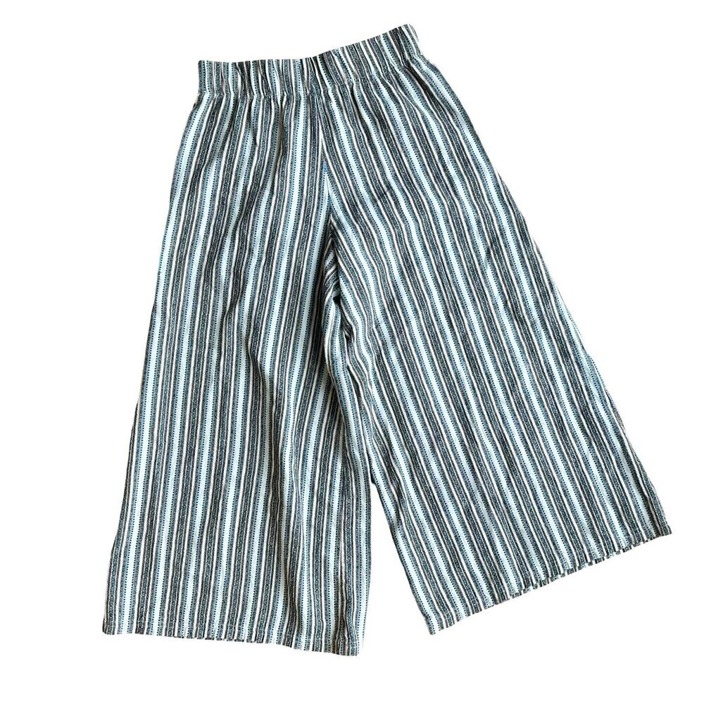 WIDE LEG BOHO Mamie Ruth Striped Pants Medium Festival Hippie Made in USA